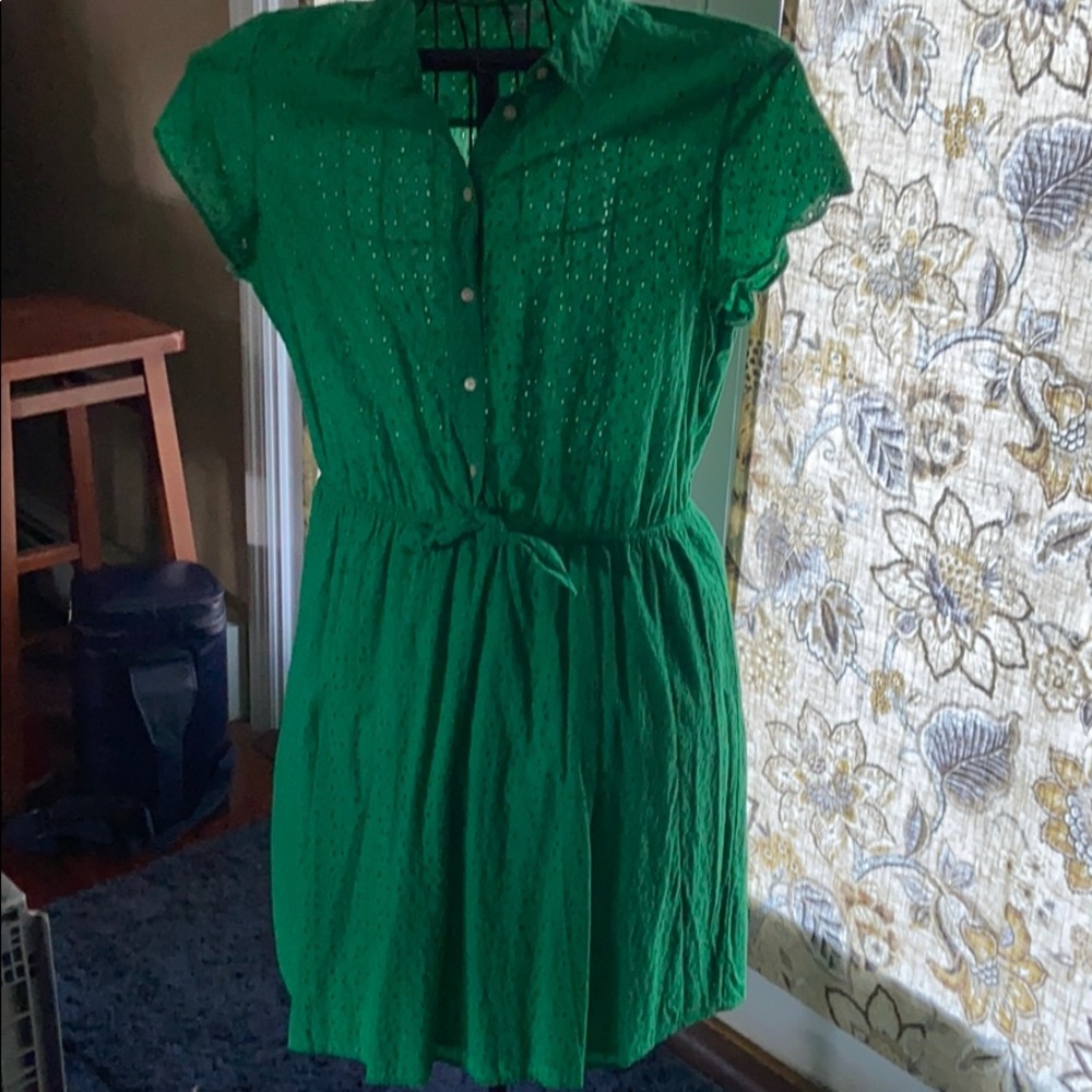 Green eyelet dress